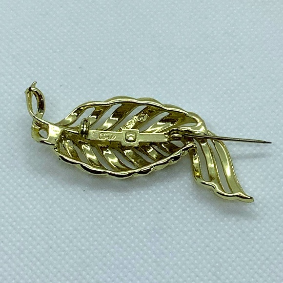 Signed Coro Leaf / Feather Brooch - Picture 2 of 5